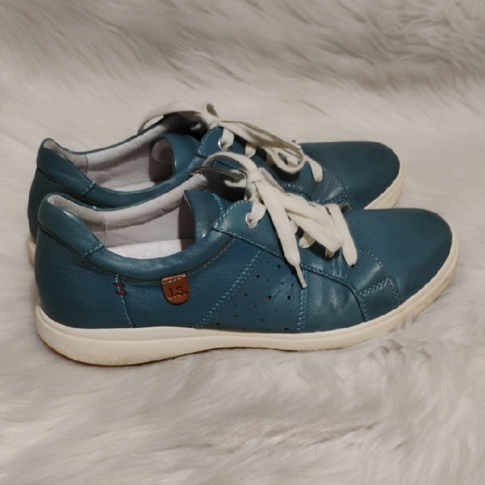 Josef Seibel Blue/White Sneakers Classic Low-Top Design Sz.38/8 - Picture 6 of 12